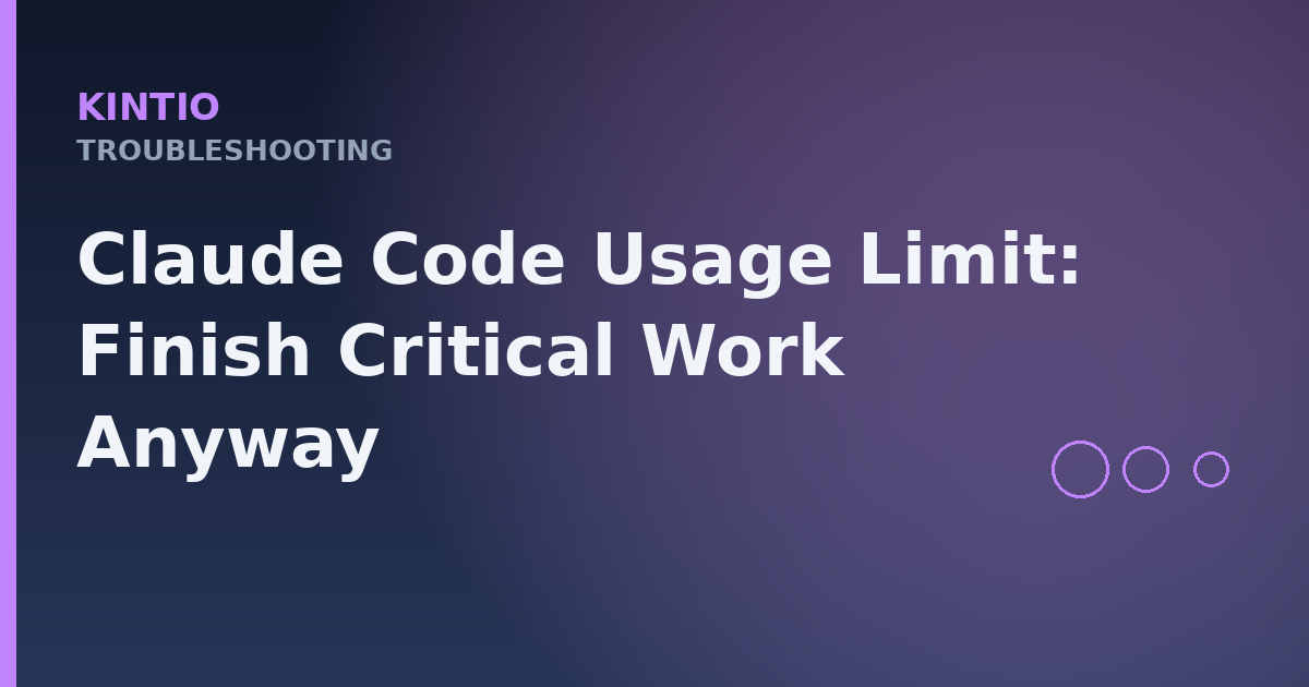 Claude Code Usage Limit: Finish Critical Work Anyway