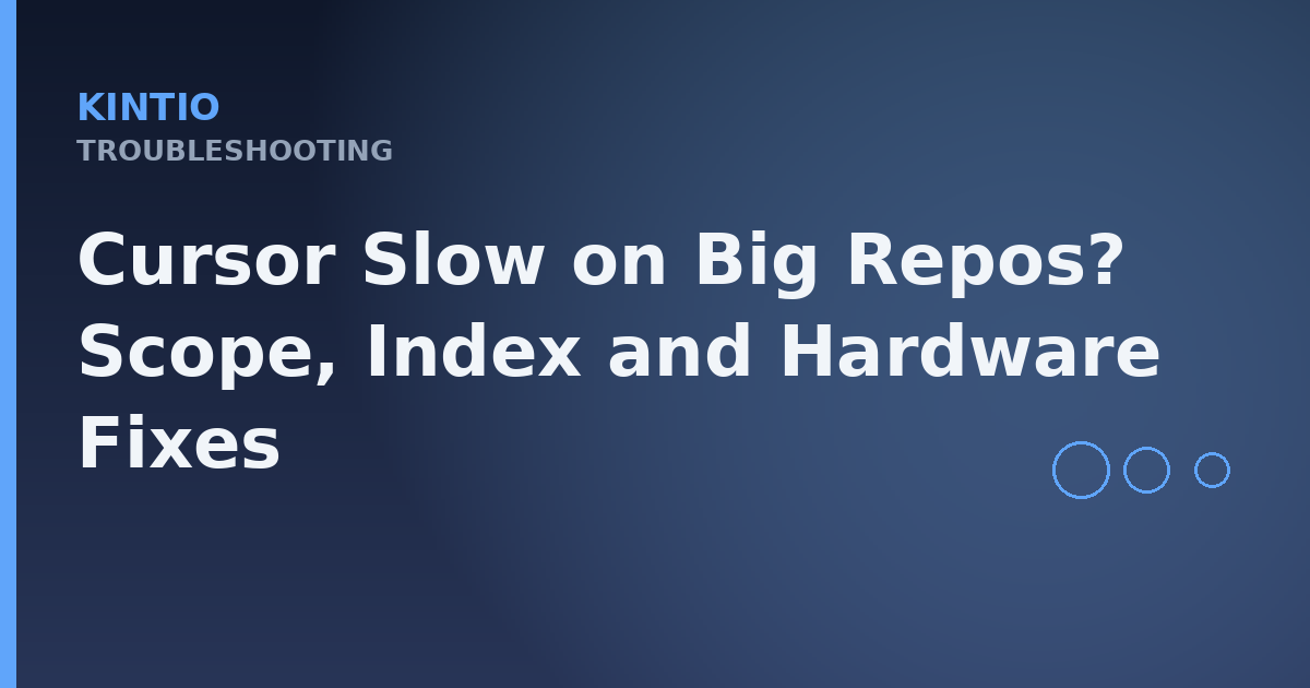 Cursor Slow on Big Repos? Scope, Index and Hardware Fixes