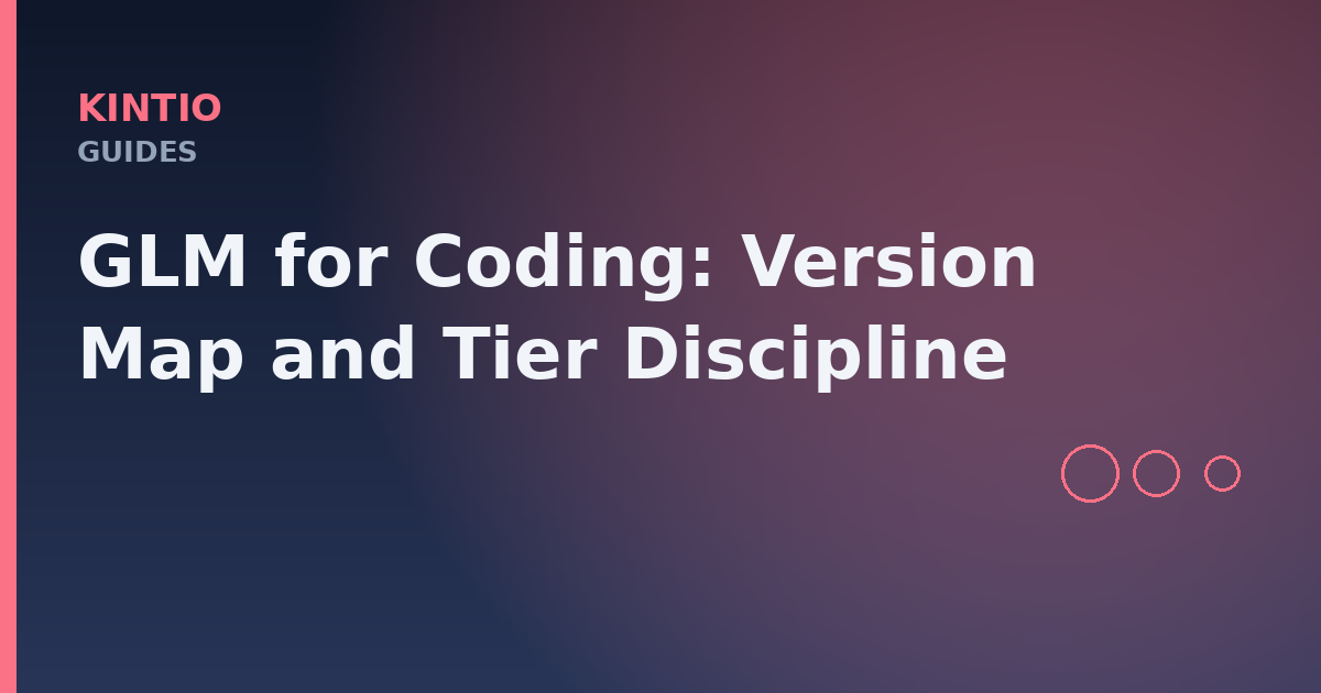 GLM for Coding: Version Map and Tier Discipline